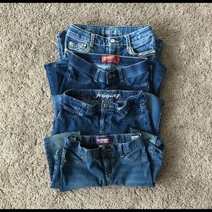 Lot of 4 Girls SZ 6-7 Jeans, Old Navy, Crazy 8